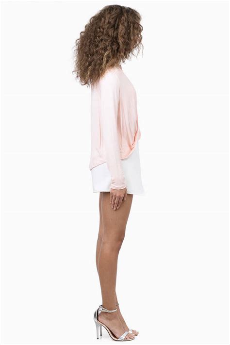 Blush Pink Top Long Sleeve Surplice Top Blush Pink Date Top