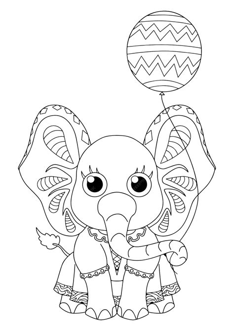 Premium Vector Elephant Coloring Page Elephant Vector Elephant Illustration Elephant Hand Drawn