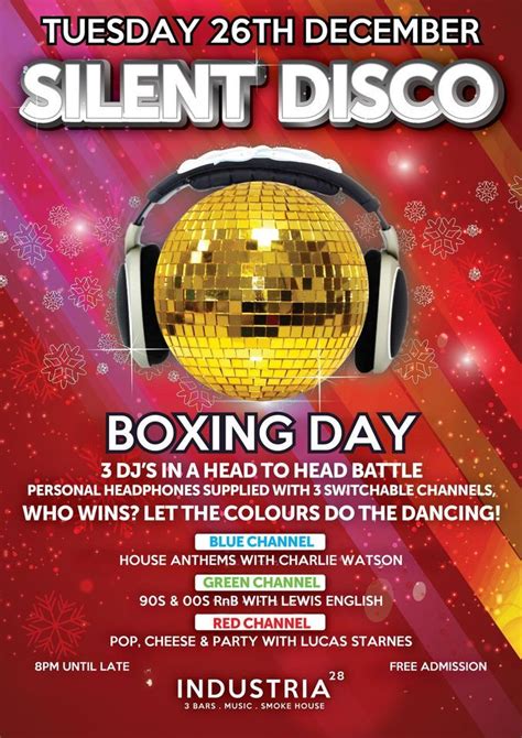 Boxing Day Silent Disco Tuesday 26th December Industria Industria Bar Mansfield