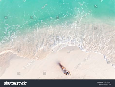 Aerial View Woman Body Bikini Sunbathing Stock Photo Shutterstock