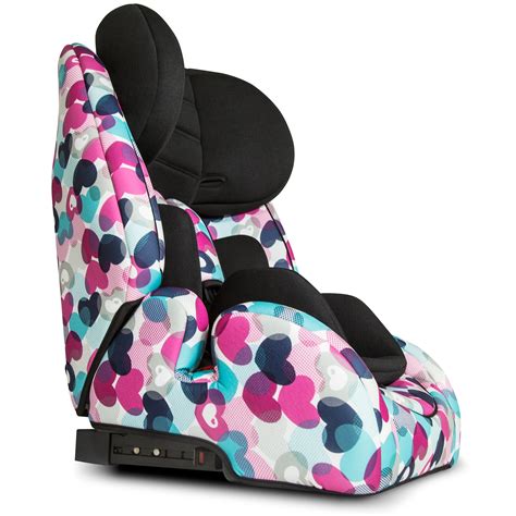 Столче за кола ISOFIX U-Grow Safety, Сърца, 9-36 кг, Многоцветно - eMAG.bg