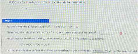 Solved Let Fxx32 ﻿and Gxx2 9 ﻿find The Rule For The