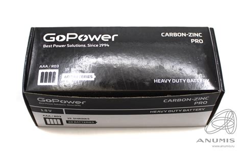 Упаковка батареек «Gopower», ААА/ROЗ/ 60 шт 1.5 v Срок годности «до ...