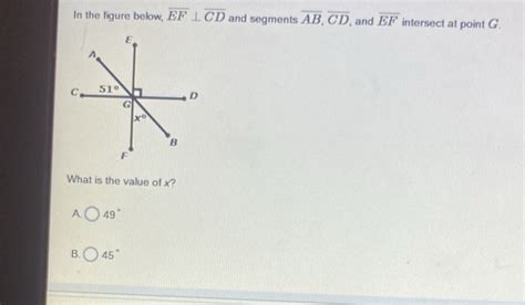 Solved In The Figure Below Overline Ef Overline Cd And Segments