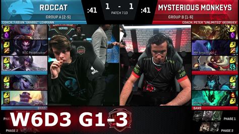 ROCCAT Vs Mysterious Monkeys Game 3 S7 EU LCS Summer 2017 Week 6 Day