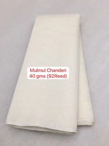 Fabric Pure Mulmul Chanderi Plain 42 Gms Plain Solids White At Rs 132