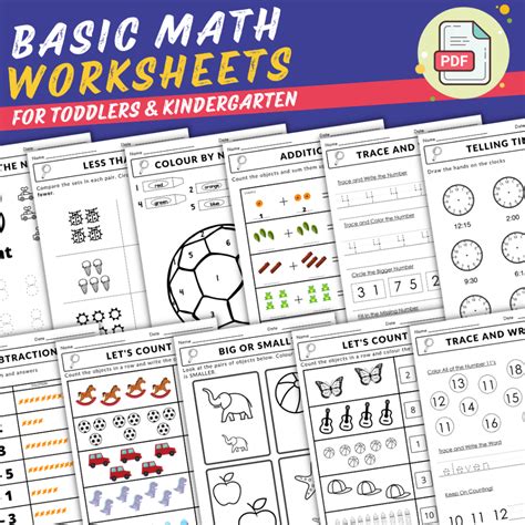 Printable Mathematics Worksheets For Toddlers And Kindergarten