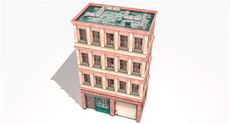 Edificio De Apartamentos 34 Low Poly Modelo 3D 9 3ds C4d Dae Dxf