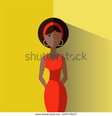 Vector Illustration Elegant Young Afro Girl Stock Vector Royalty Free 1045578637 Shutterstock