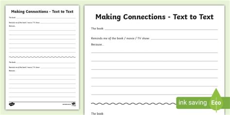 Making Connections Text To Text Worksheet Comprehension