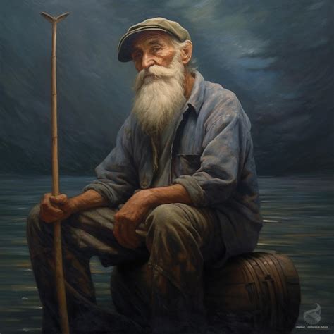 Premium AI Image A Painting Of An Old Man With A Long Beard And A