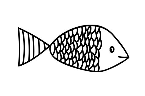 Doodle vector title fish illustration. Reef fish hand drawn ...