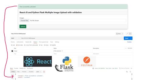 React Js And Python Flask Multiple Image Upload With Validation Youtube