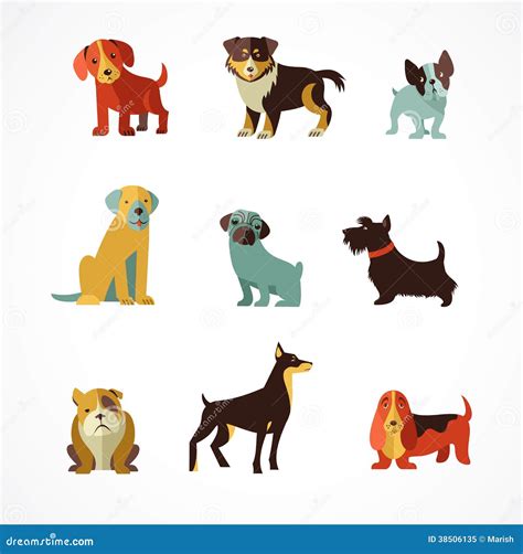 Dogs Icons And Illustrations Cartoon Vector 38506135