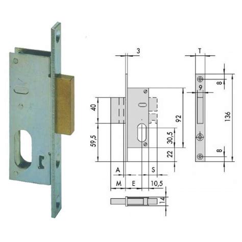 Cisa Serratura Infilare Per Montanti Cilindro Ovale Una