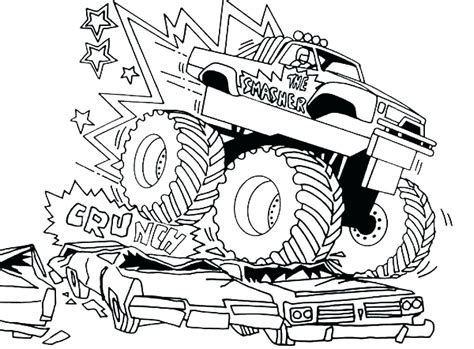 Grave Digger Monster Truck Drawing at PaintingValley.com | Explore ...