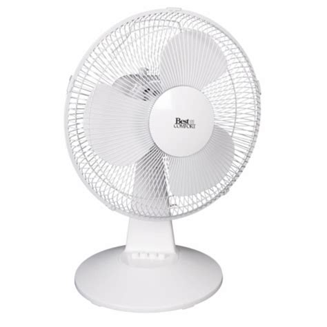 Best Comfort 12 In. 3-Speed White Oscillating Table Fan TF30, 12In ... 