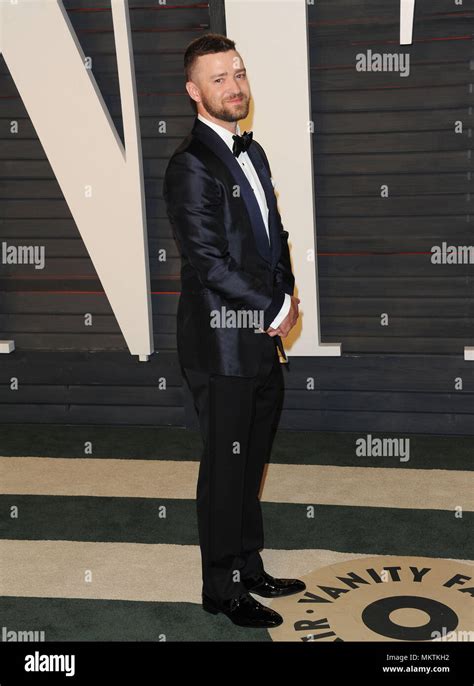 Justin Timberlake Arriving At The Vanity Fairs Oscar Party 2016 At The