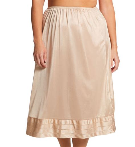 Women S Shadowline 6419X Plus Size Adjustable Length Half Slip Nude 1X