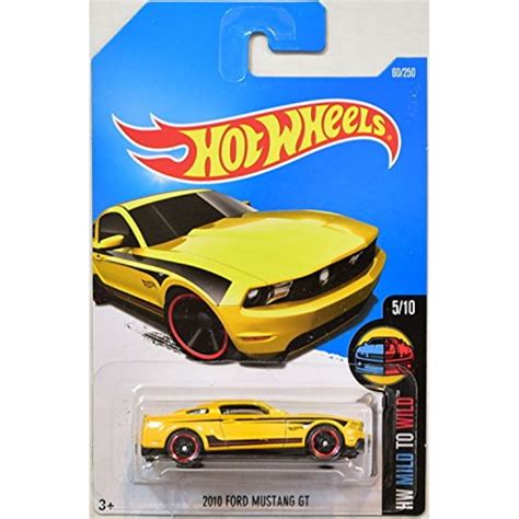 Hot Wheels 2016 Hw Mild To Wild 2010 Ford Mustang Gt 60 250 Yellow Walmart Walmart