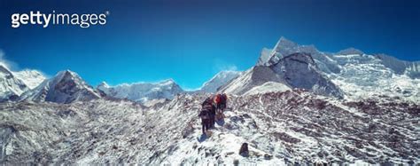 Mountaineers Make Climbing Mount Island Peak Imja Tse M Nepal