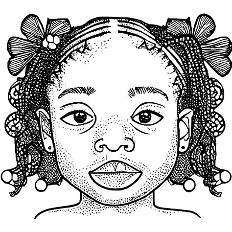 Desenho Para Colorir De Menina Negra Creative Fabrica