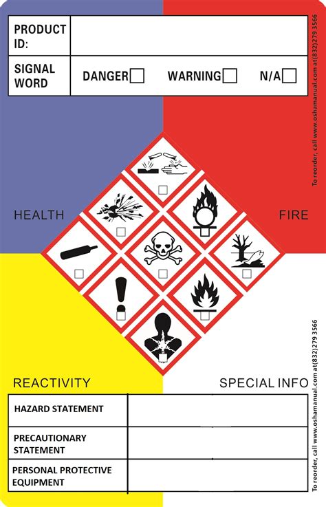 Printable Ghs Label Template