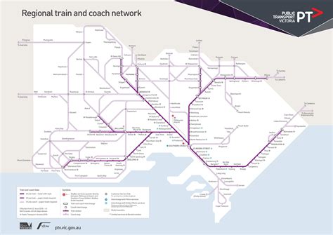 Victoria train and coach network map - Ontheworldmap.com