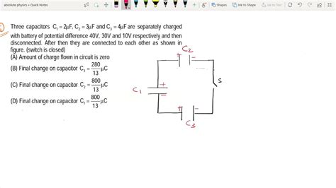 Jee Advanced Question Of Capacitor Three Capacitors C1 2miu F C2