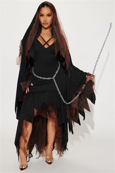 Drop Dead Gorgeous Reaper 3 Piece Costume Set Black Fashion Nova