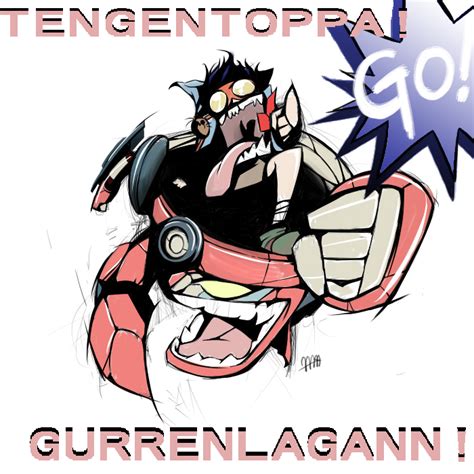 Simon Boota And Lagann Tengen Toppa Gurren Lagann Drawn By