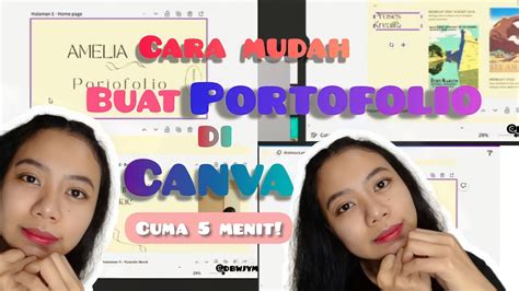mudah buat portofolio  canva   menit youtube