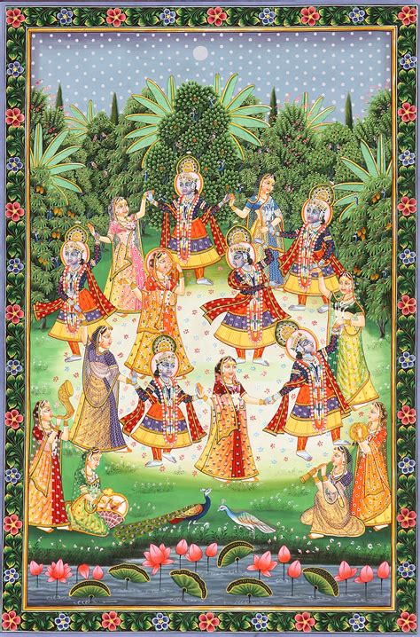 Rasa Mandala A Divine Circular Dance Of Krishna With Gopis Exotic