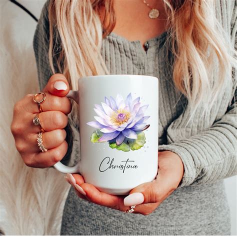 Custom Birth Flower Mug Birth Flower Mug Birth Flower T Water