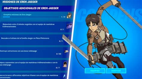 Como COMPLETAR TODAS Las MISIONES De EREN JAEGER FORTNITE YouTube