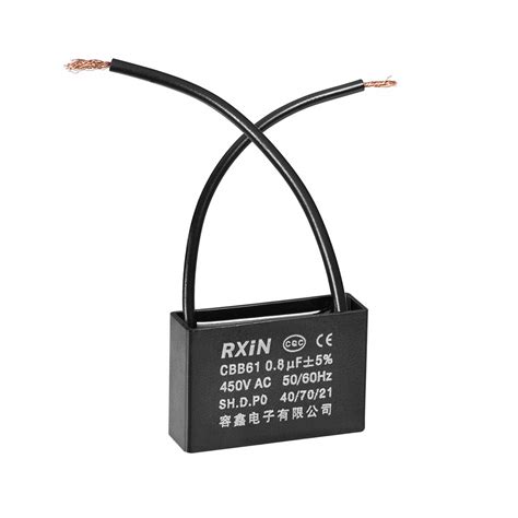 Sourcing Map Ceiling Fan Capacitor CBB61 0 8uF 450V AC 2 Wires