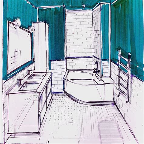 Croquis à la main daménagement dune salle de bain parisienne