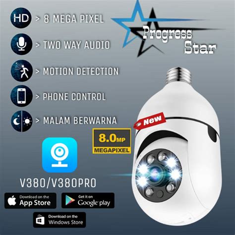 Promo Camera Cctv Ip Wifi Hd P Panoramic Derajat Bentuk Lampu