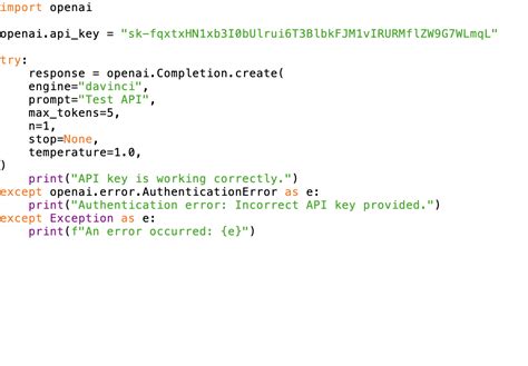 Openai Error Authenticationerror Incorrect Api Key Issue
