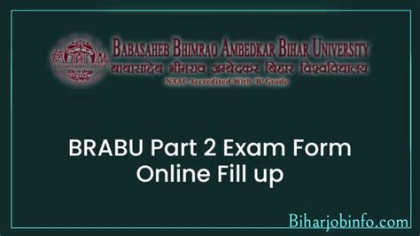 BRABU Part 2 Exam Form Filling 2024 Start