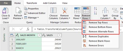 How To Delete A Row In Power Query Editor Printable Timeline Templates