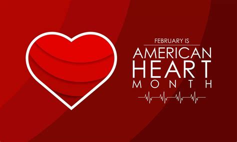 Vector Illustration Of February Is American Heart Month For Banner