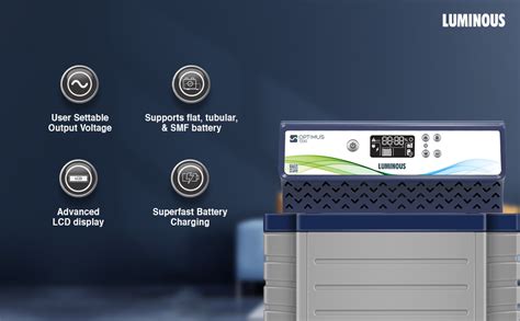 Luminous Inverter Battery Combo With Trolley Optimus Sine Wave