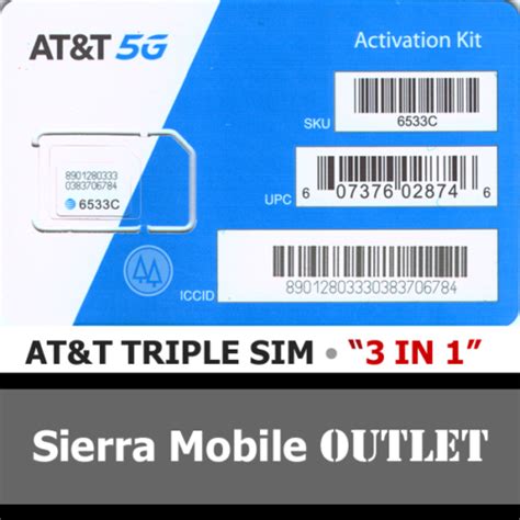 At T G G Triple Sim Card In Nano Ff G G Lte Gsm Att New