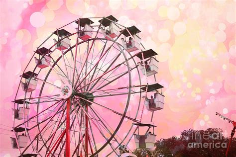 Dreamy Pink Carnival Ferris Wheel Festival Fair Rides - Surreal Pink ...