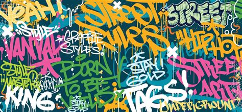 Colorful Graffiti Wall Art Background Street Art Hip Hop Urban Vector