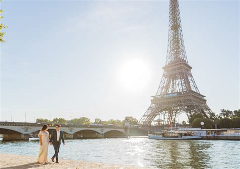 Paris Couple Photoshoot Eiffel Tower Riverside The Parisian Photographers