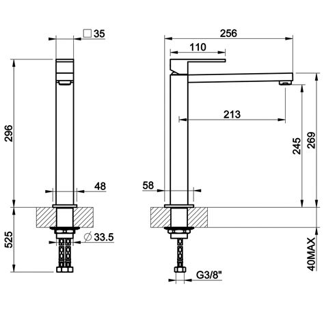 Gessi Rettangolo Mix Lavabo Alto Gessi Cromo