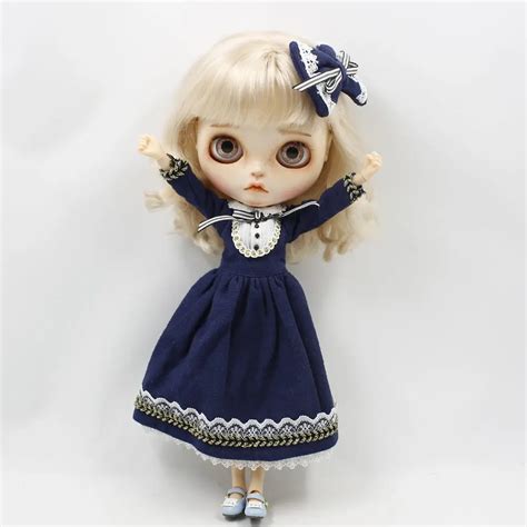 Buy Blyth Doll Lace Deep Blue Dress With Hairpin For