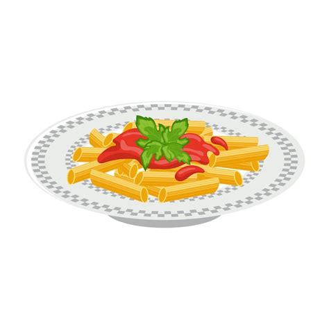 Prato De Macarr O Macarr O Ketchup E Ervas Cozinha Italiana Vetor